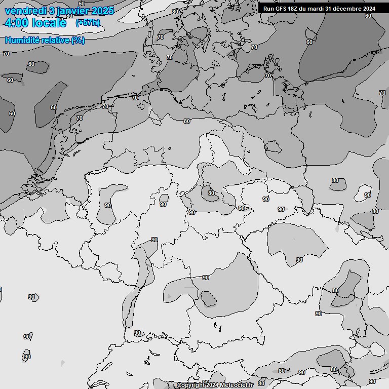 Modele GFS - Carte prvisions 