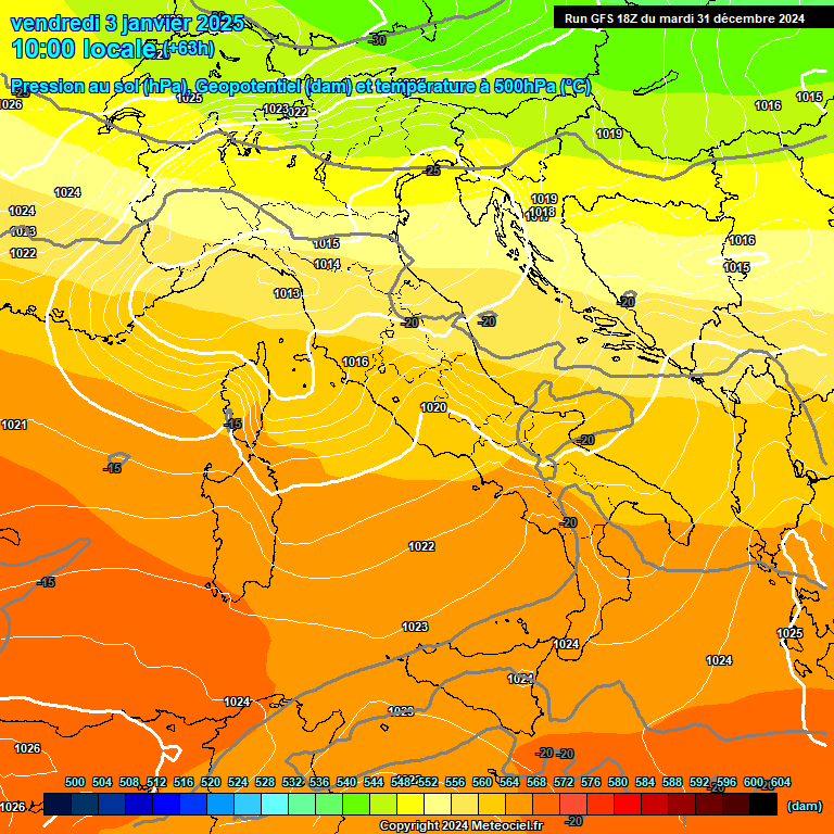 Modele GFS - Carte prvisions 