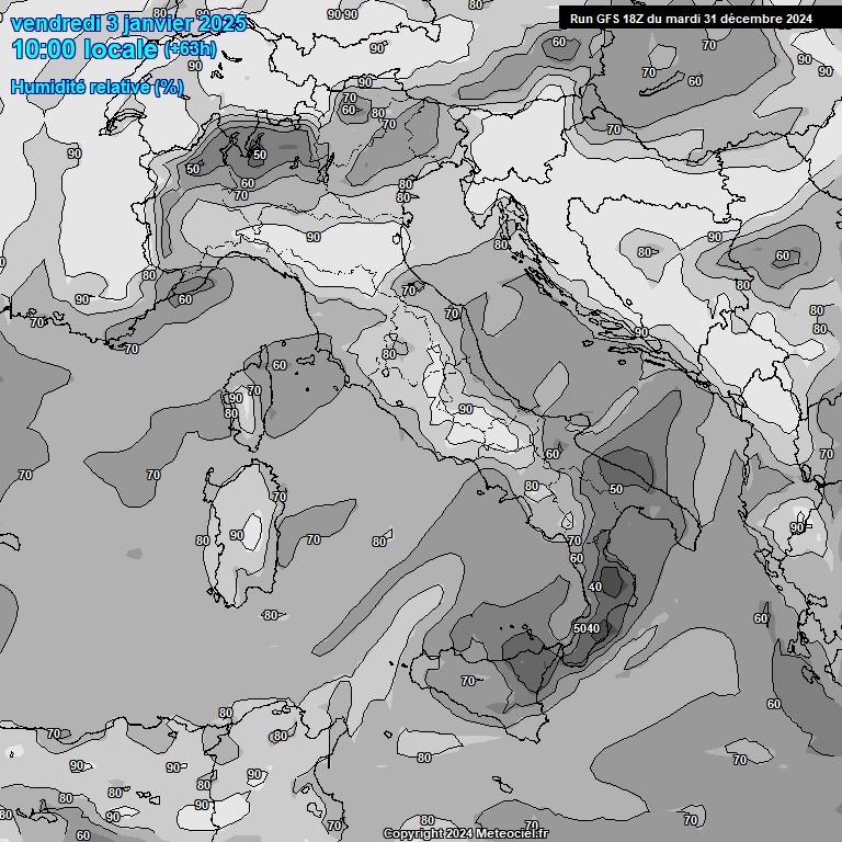 Modele GFS - Carte prvisions 