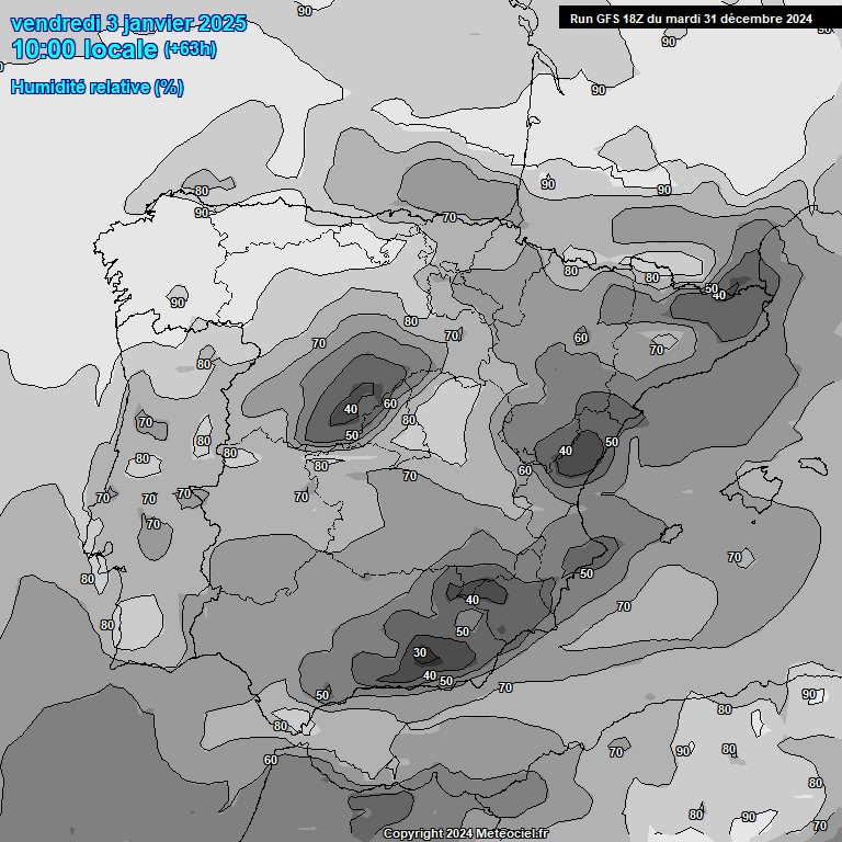 Modele GFS - Carte prvisions 