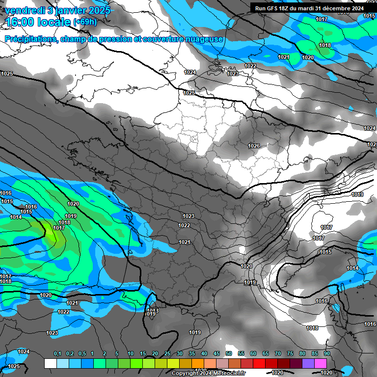 Modele GFS - Carte prvisions 