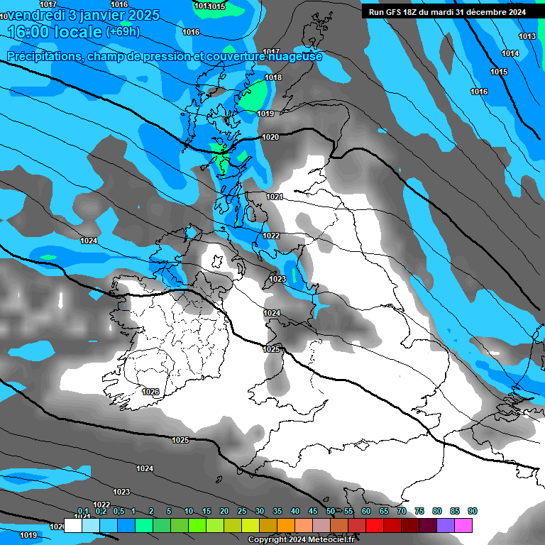 Modele GFS - Carte prvisions 