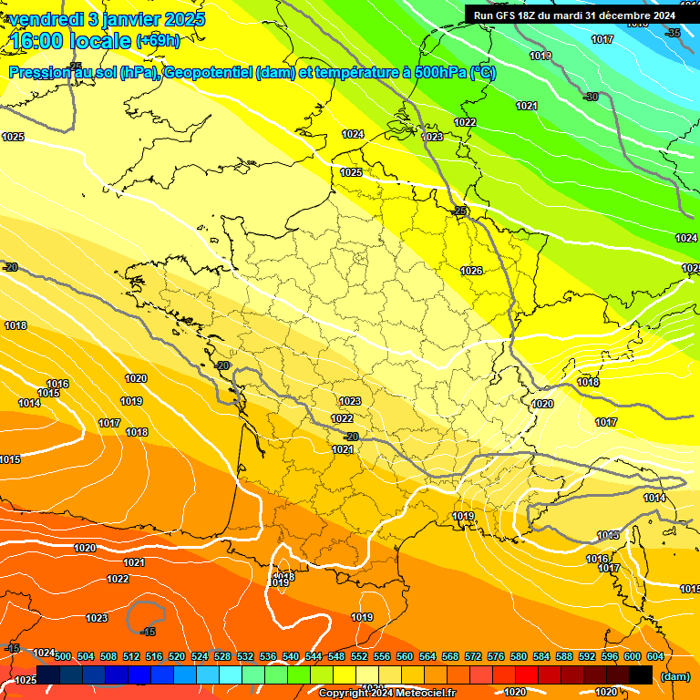 Modele GFS - Carte prvisions 