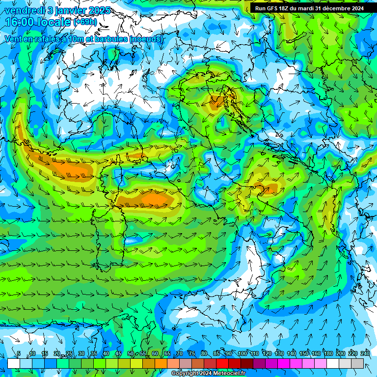 Modele GFS - Carte prvisions 