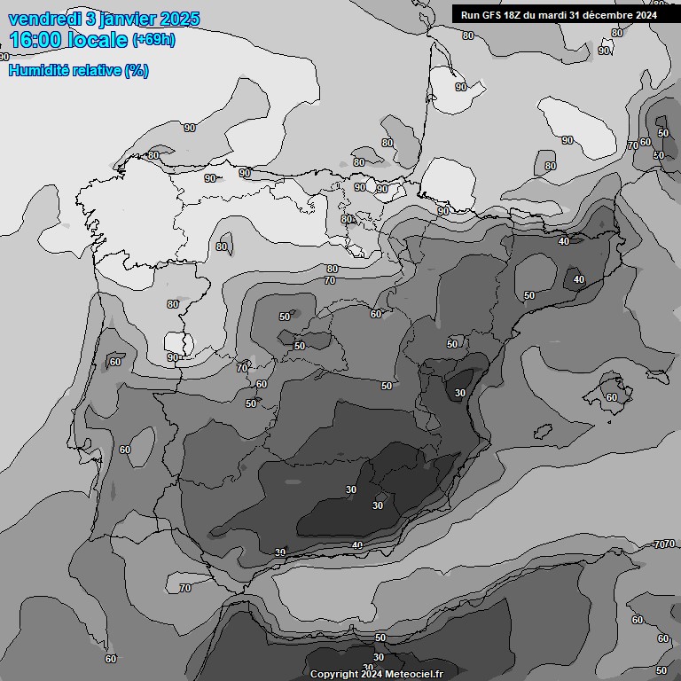 Modele GFS - Carte prvisions 