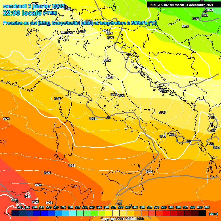 Modele GFS - Carte prvisions 