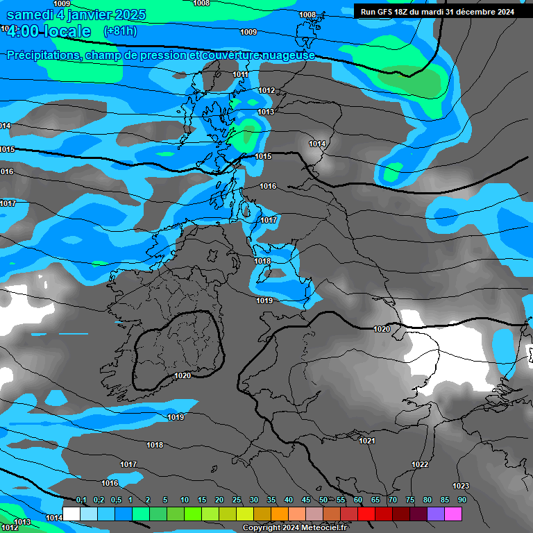 Modele GFS - Carte prvisions 