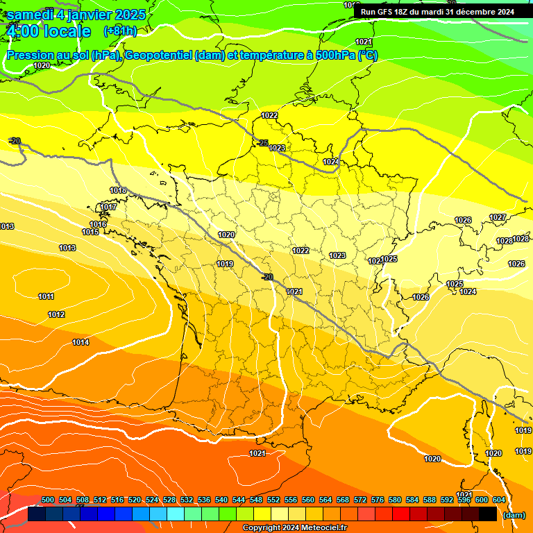 Modele GFS - Carte prvisions 