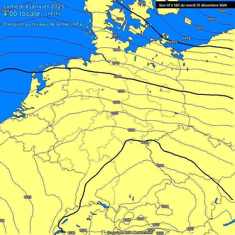 Modele GFS - Carte prvisions 