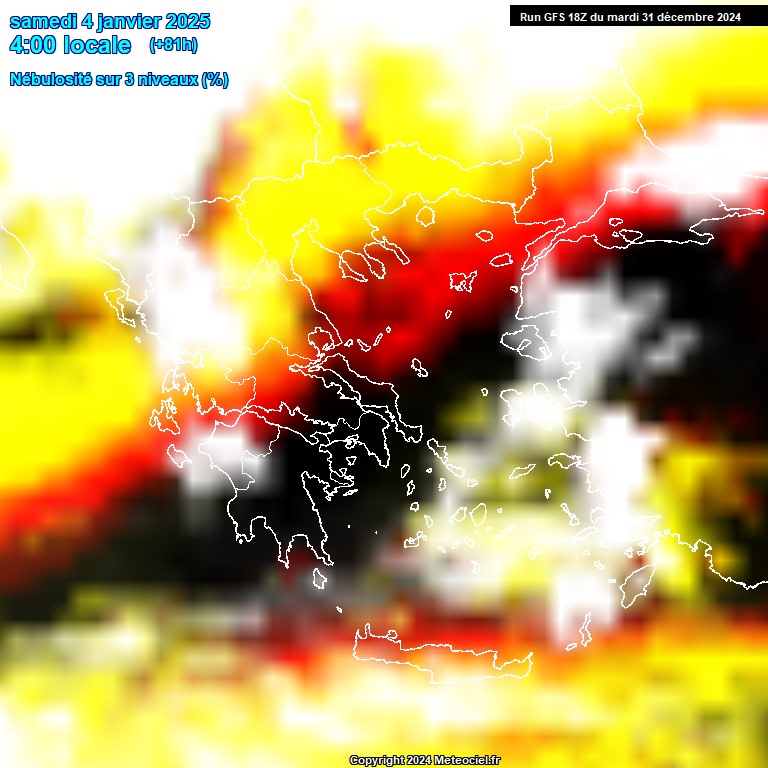 Modele GFS - Carte prvisions 