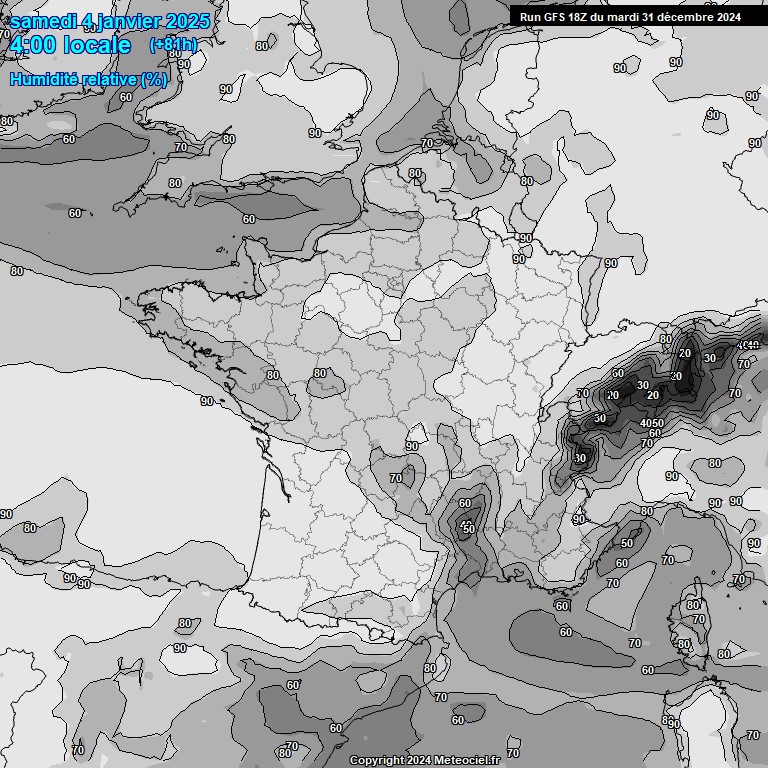 Modele GFS - Carte prvisions 