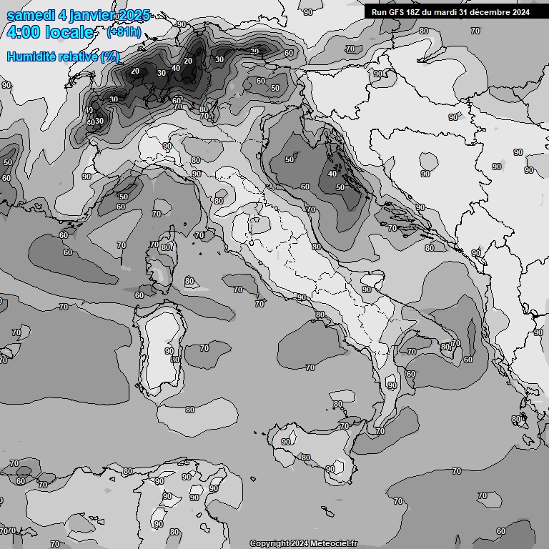 Modele GFS - Carte prvisions 