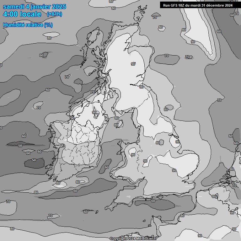 Modele GFS - Carte prvisions 