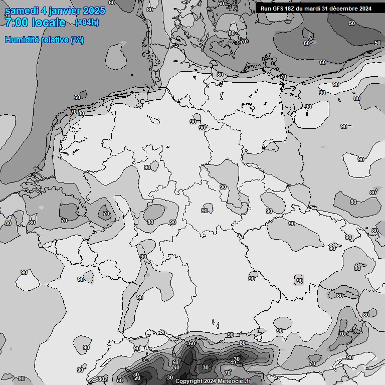 Modele GFS - Carte prvisions 