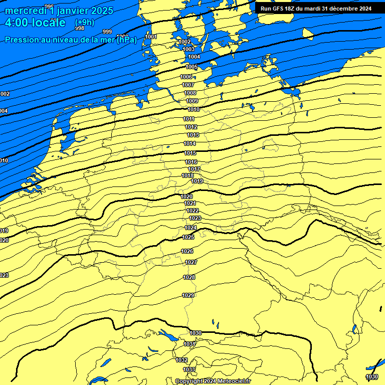 Modele GFS - Carte prvisions 