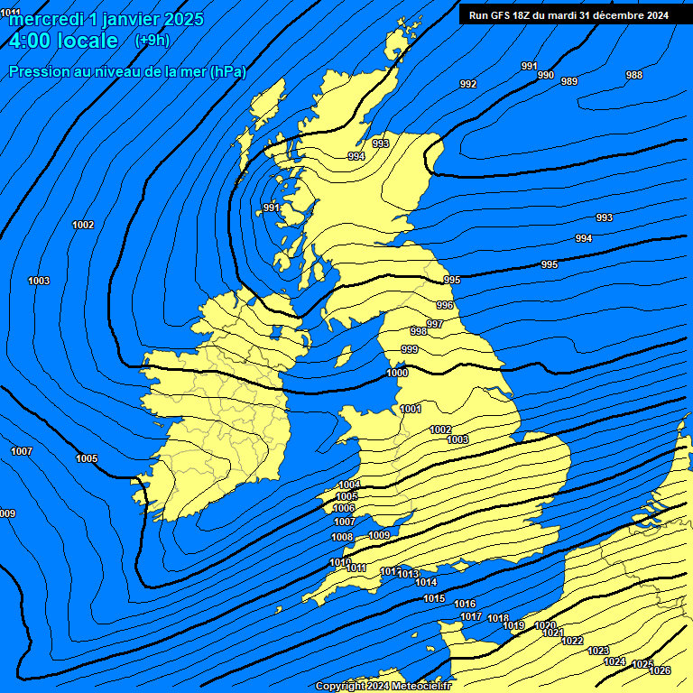 Modele GFS - Carte prvisions 