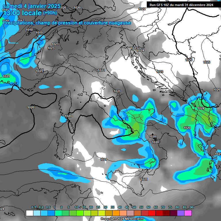 Modele GFS - Carte prvisions 