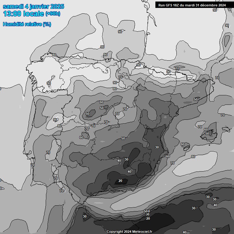 Modele GFS - Carte prvisions 