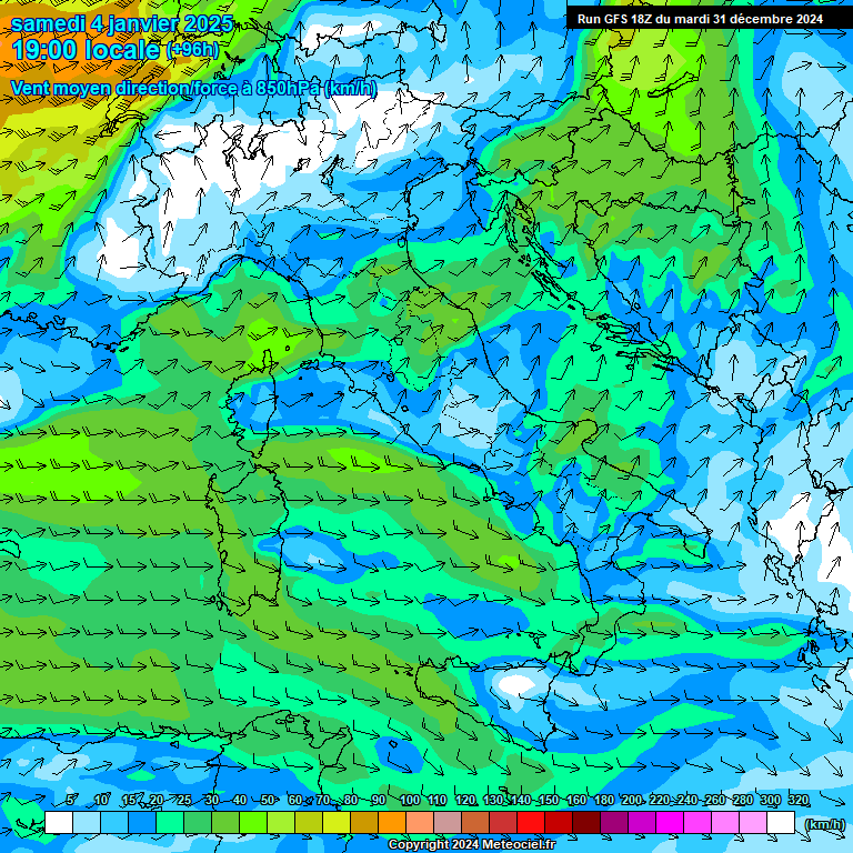 Modele GFS - Carte prvisions 