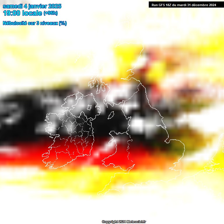 Modele GFS - Carte prvisions 