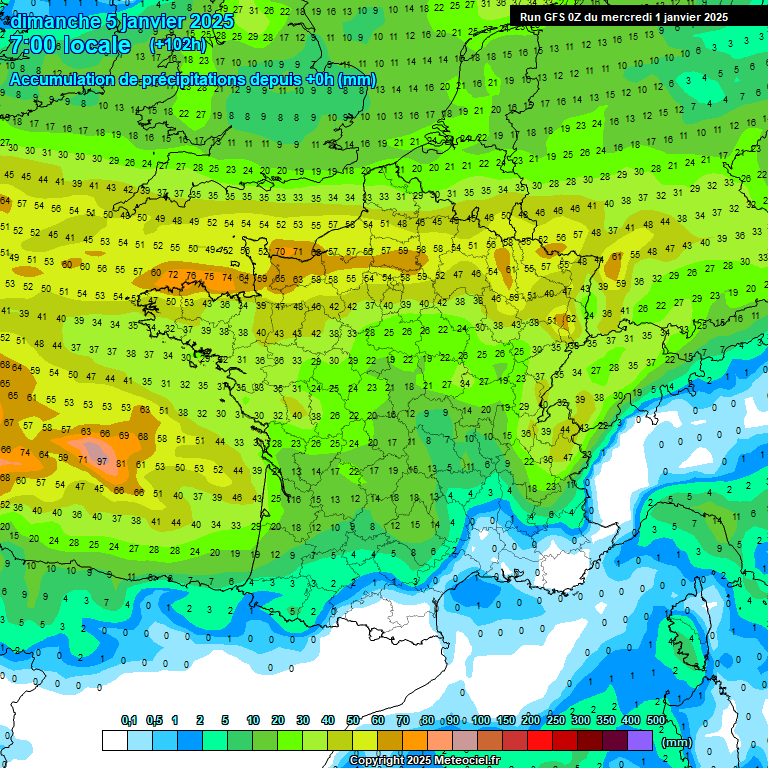 Modele GFS - Carte prvisions 