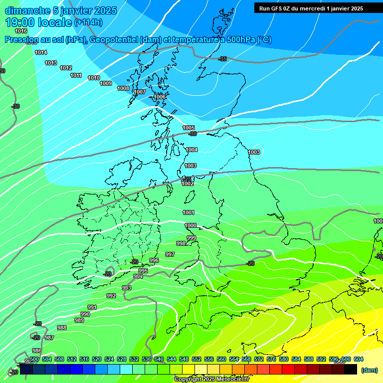 Modele GFS - Carte prvisions 