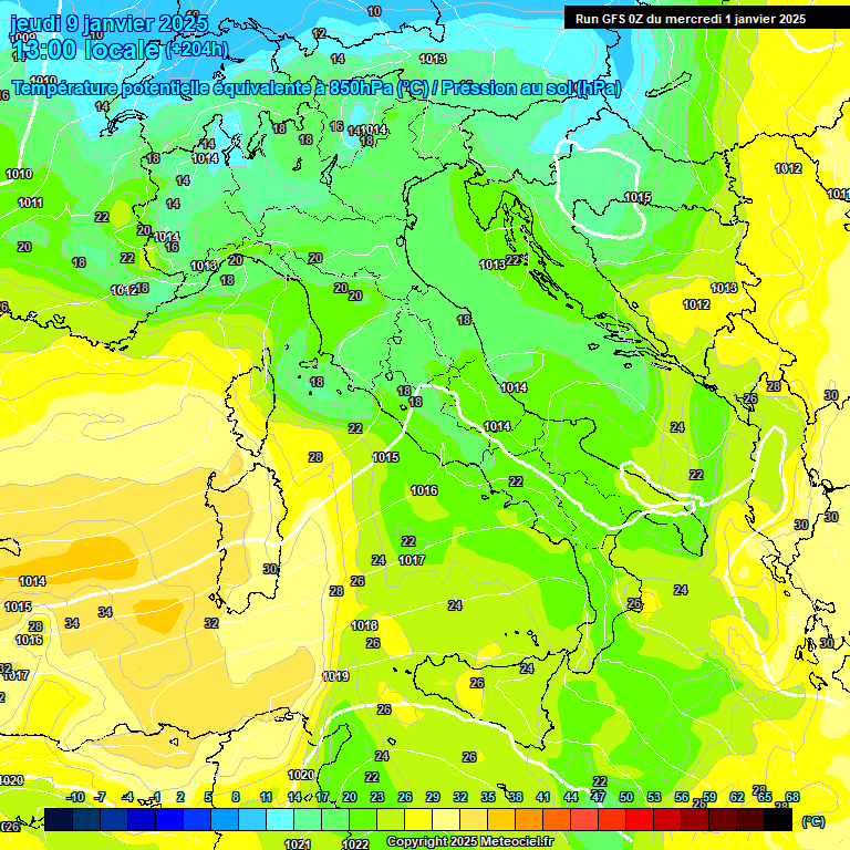 Modele GFS - Carte prvisions 