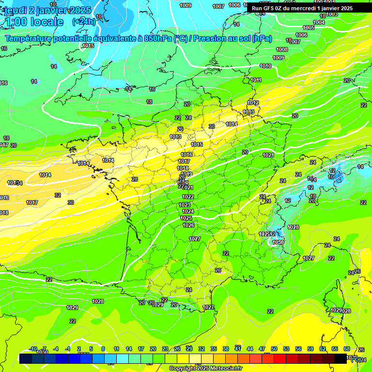 Modele GFS - Carte prvisions 