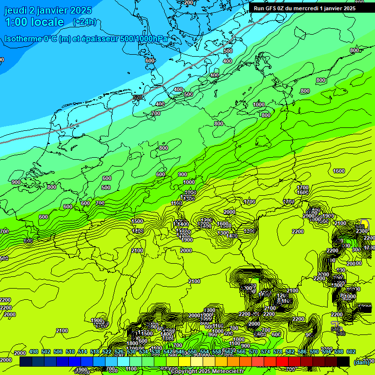 Modele GFS - Carte prvisions 