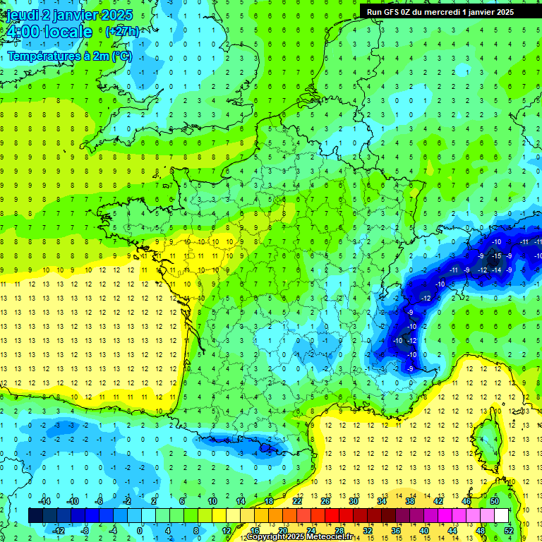 Modele GFS - Carte prvisions 