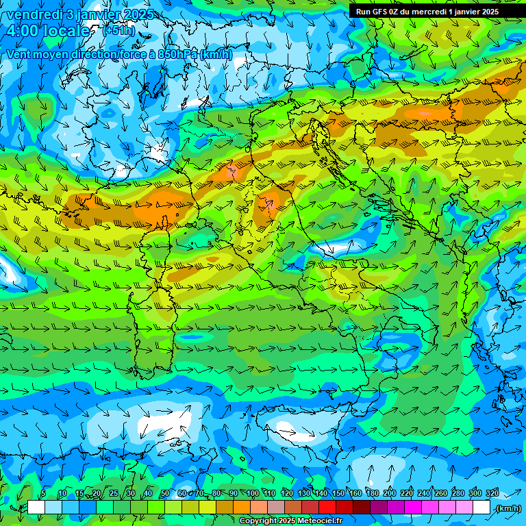 Modele GFS - Carte prvisions 