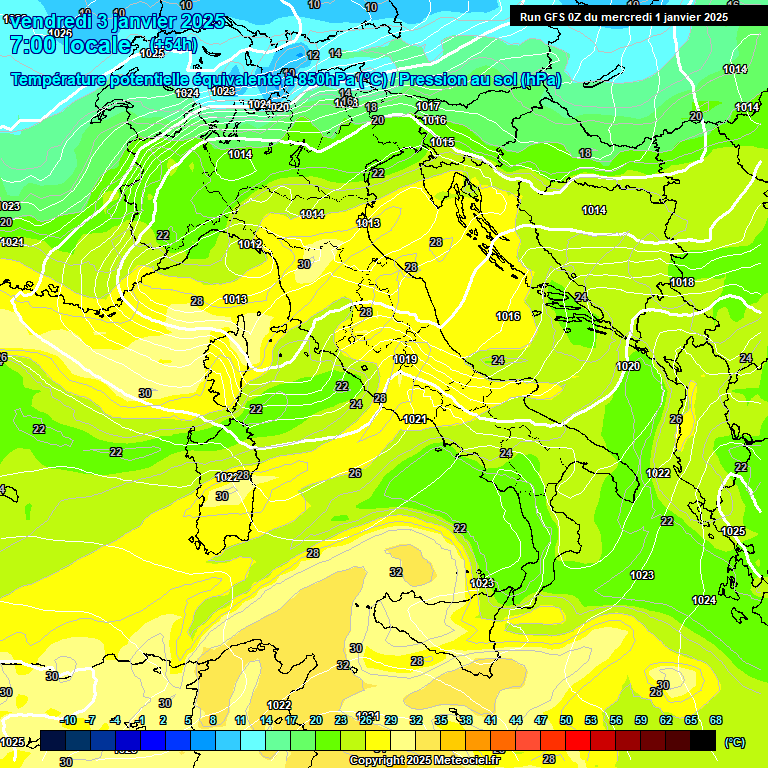 Modele GFS - Carte prvisions 