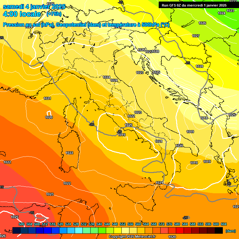 Modele GFS - Carte prvisions 