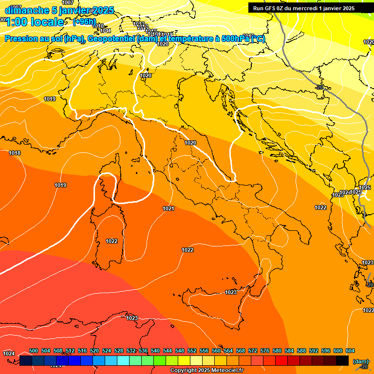 Modele GFS - Carte prvisions 