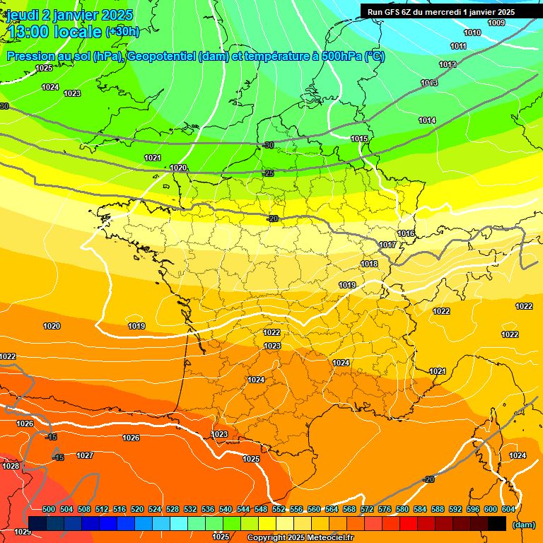 Modele GFS - Carte prvisions 