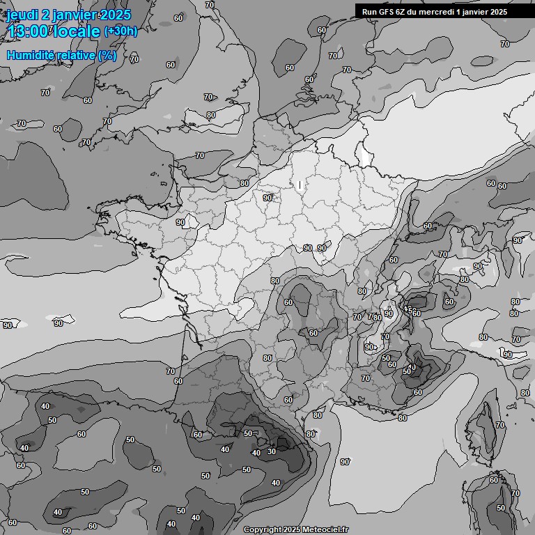 Modele GFS - Carte prvisions 