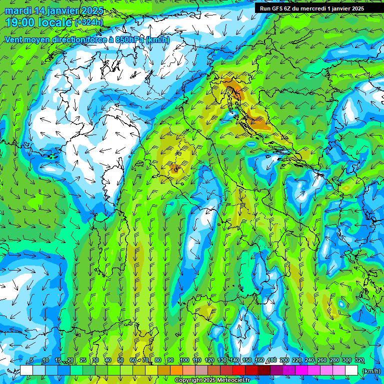 Modele GFS - Carte prvisions 