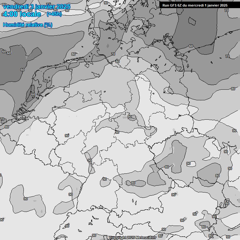 Modele GFS - Carte prvisions 