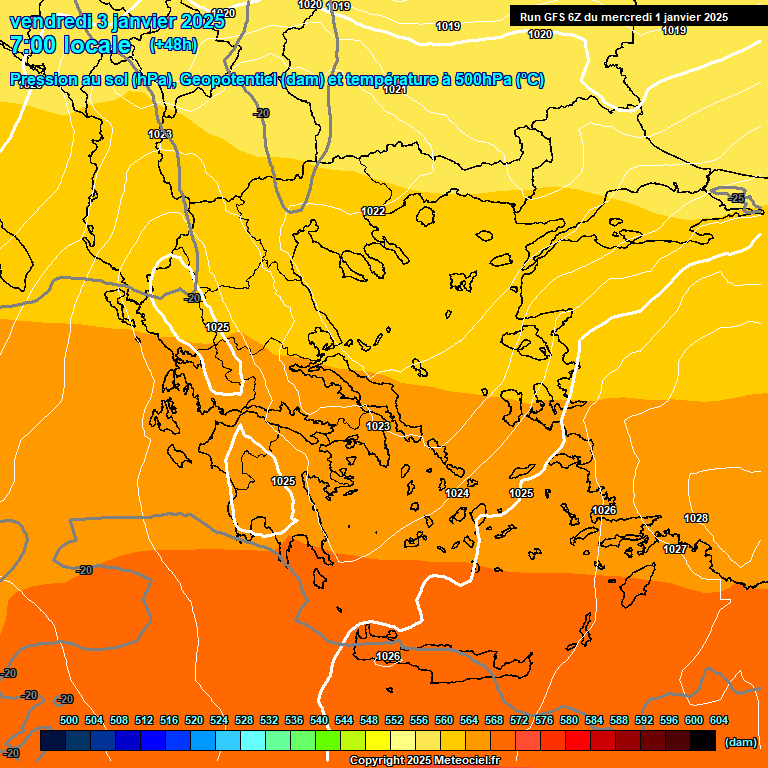 Modele GFS - Carte prvisions 