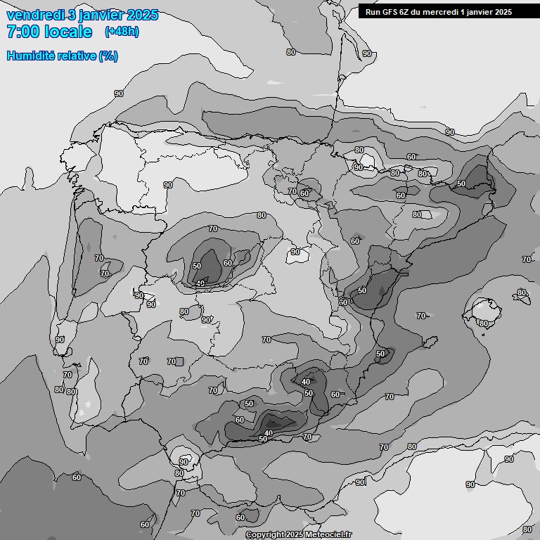 Modele GFS - Carte prvisions 