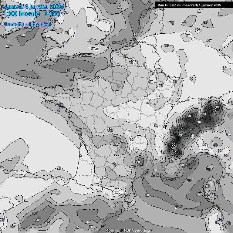 Modele GFS - Carte prvisions 