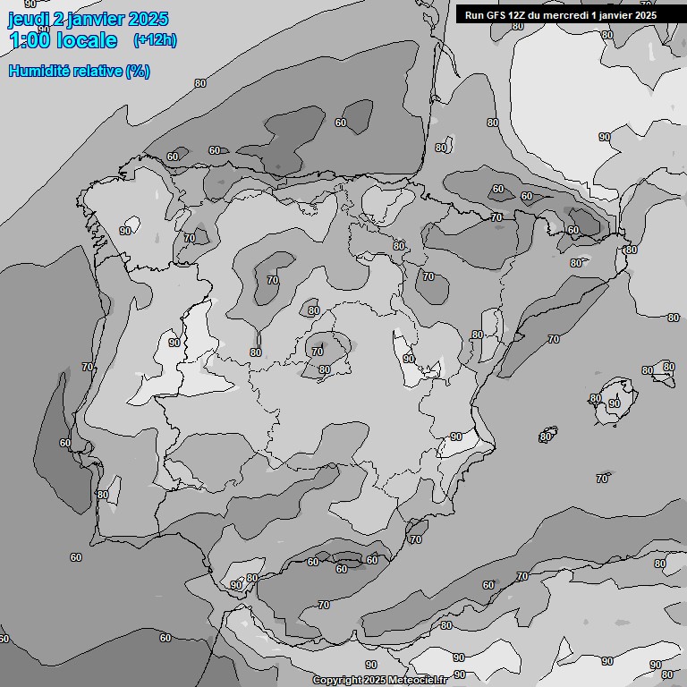 Modele GFS - Carte prvisions 