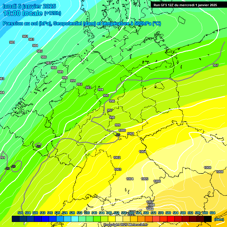 Modele GFS - Carte prvisions 