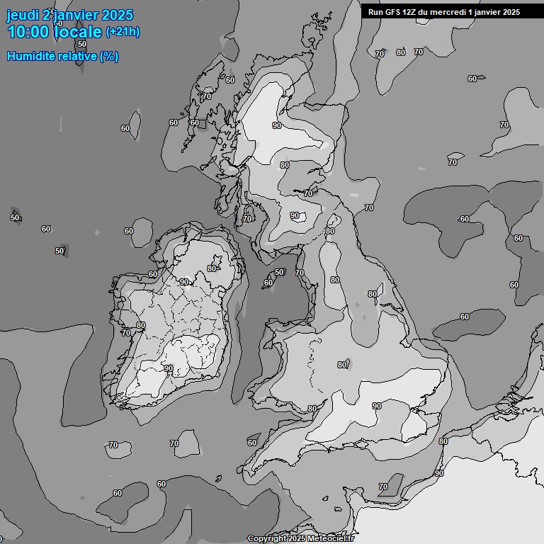 Modele GFS - Carte prvisions 