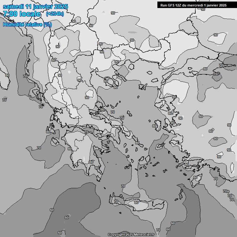 Modele GFS - Carte prvisions 