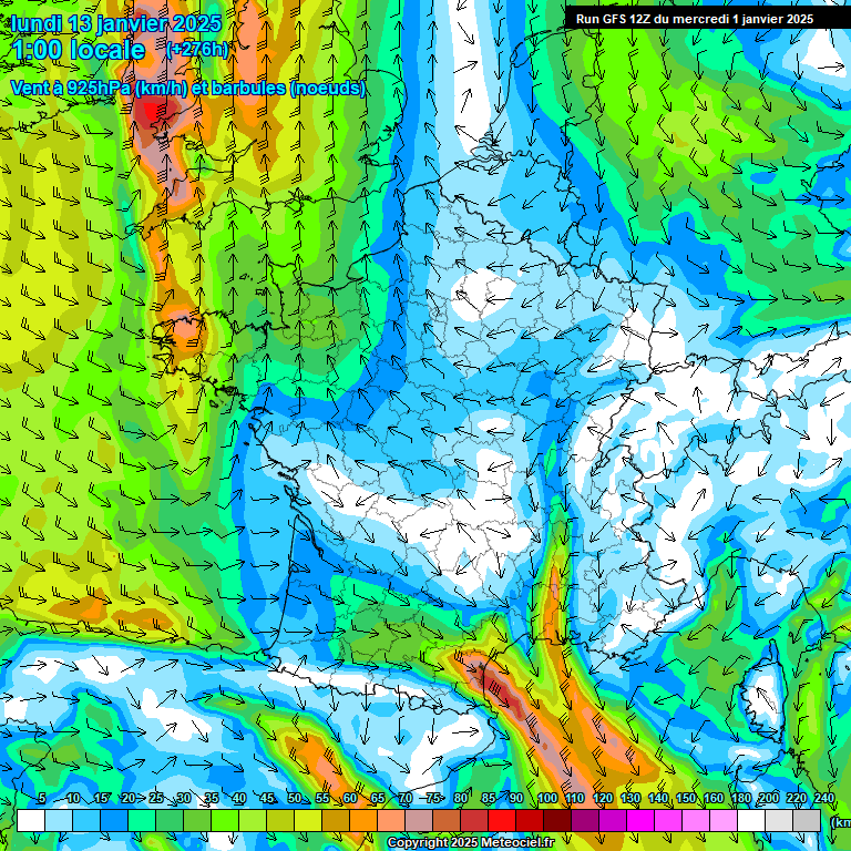 Modele GFS - Carte prvisions 