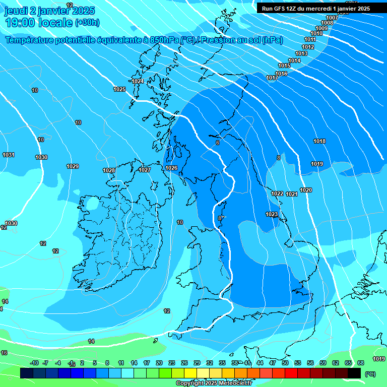 Modele GFS - Carte prvisions 