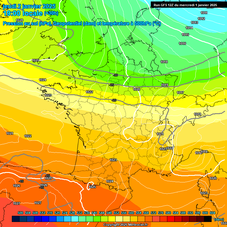 Modele GFS - Carte prvisions 