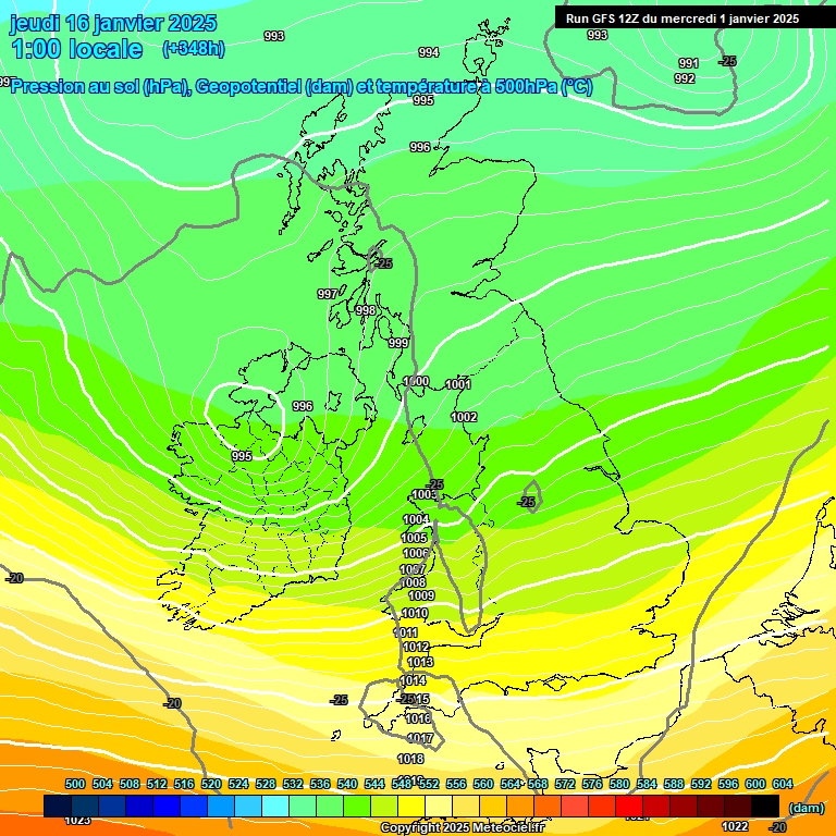 Modele GFS - Carte prvisions 