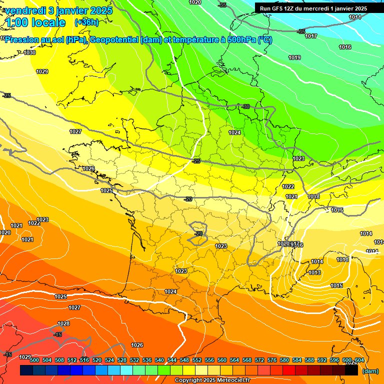 Modele GFS - Carte prvisions 